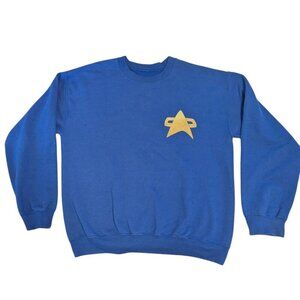 Vintage Star Trek Sweatshirt Comm Badge Logo Blue Unisex‎ Crewneck Kirk Spock